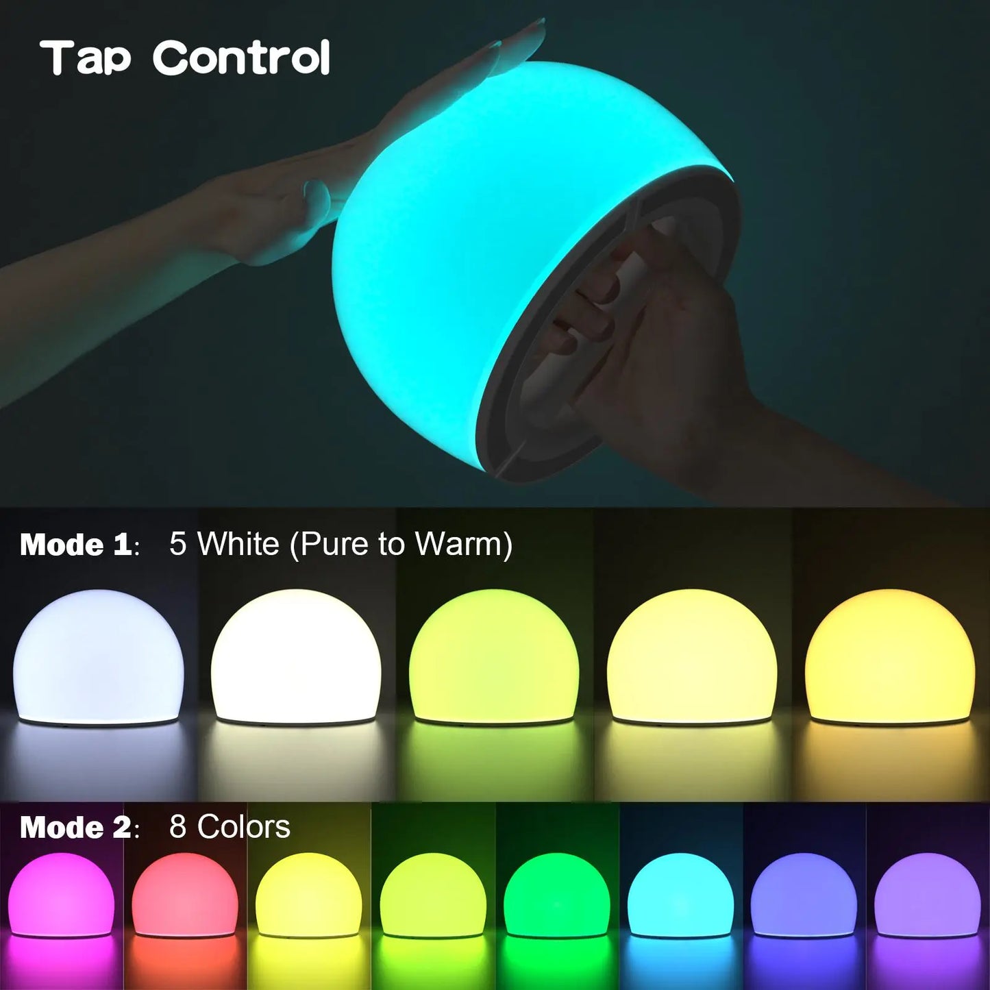 Interactive Tap Light, 1 Count USB Rechargeable LED Stress Relief Toy, 3 Modes 29-Color Ambient Lighting, Parent-Child Interactive Toy, Party Gift
