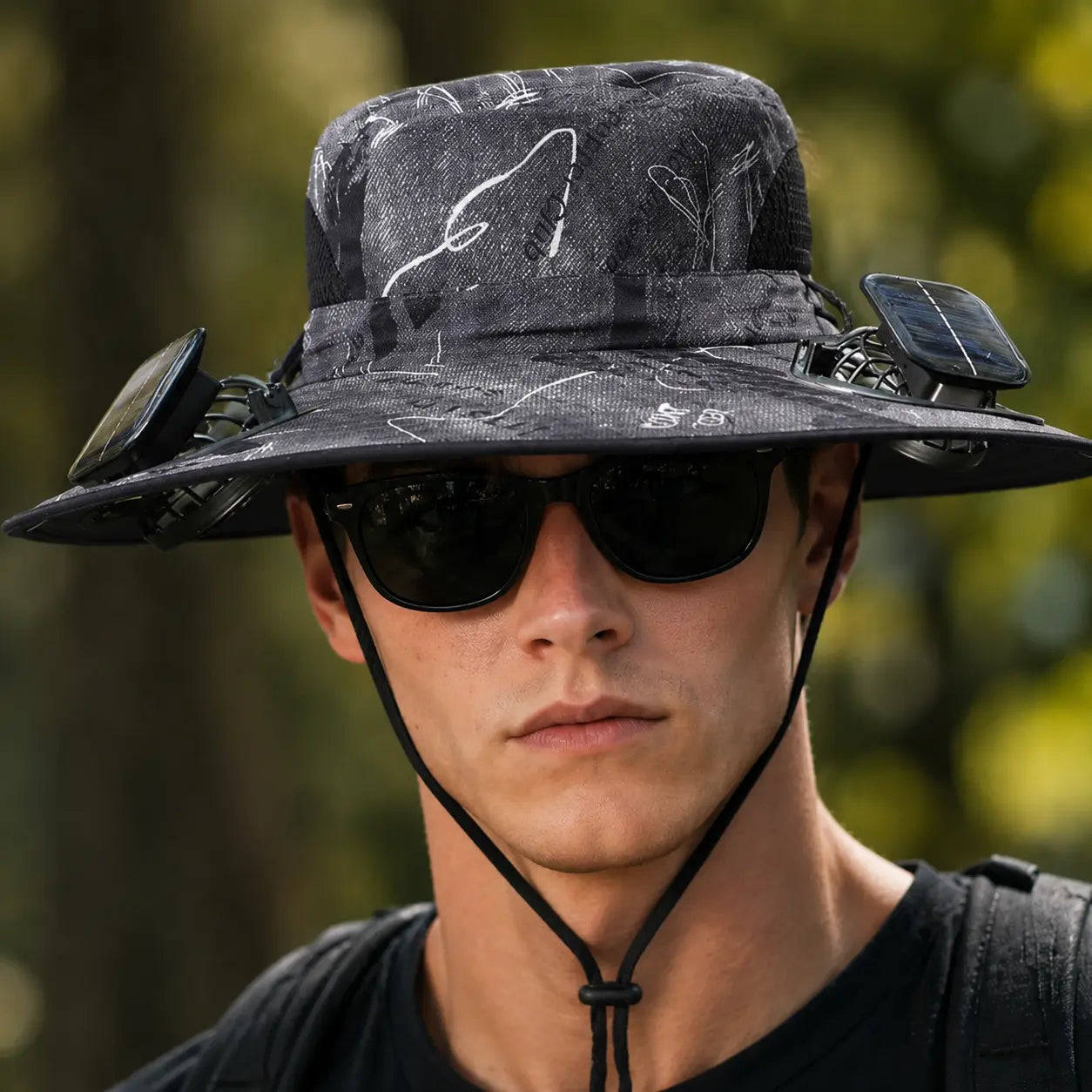 Solar Powered Fan Hat - UPF 50+ UV Protection, Wide Brim, Dual Power Solar/Usb Rechargeable, Water-Resistant for Hiking, Summer Outdoor Activities