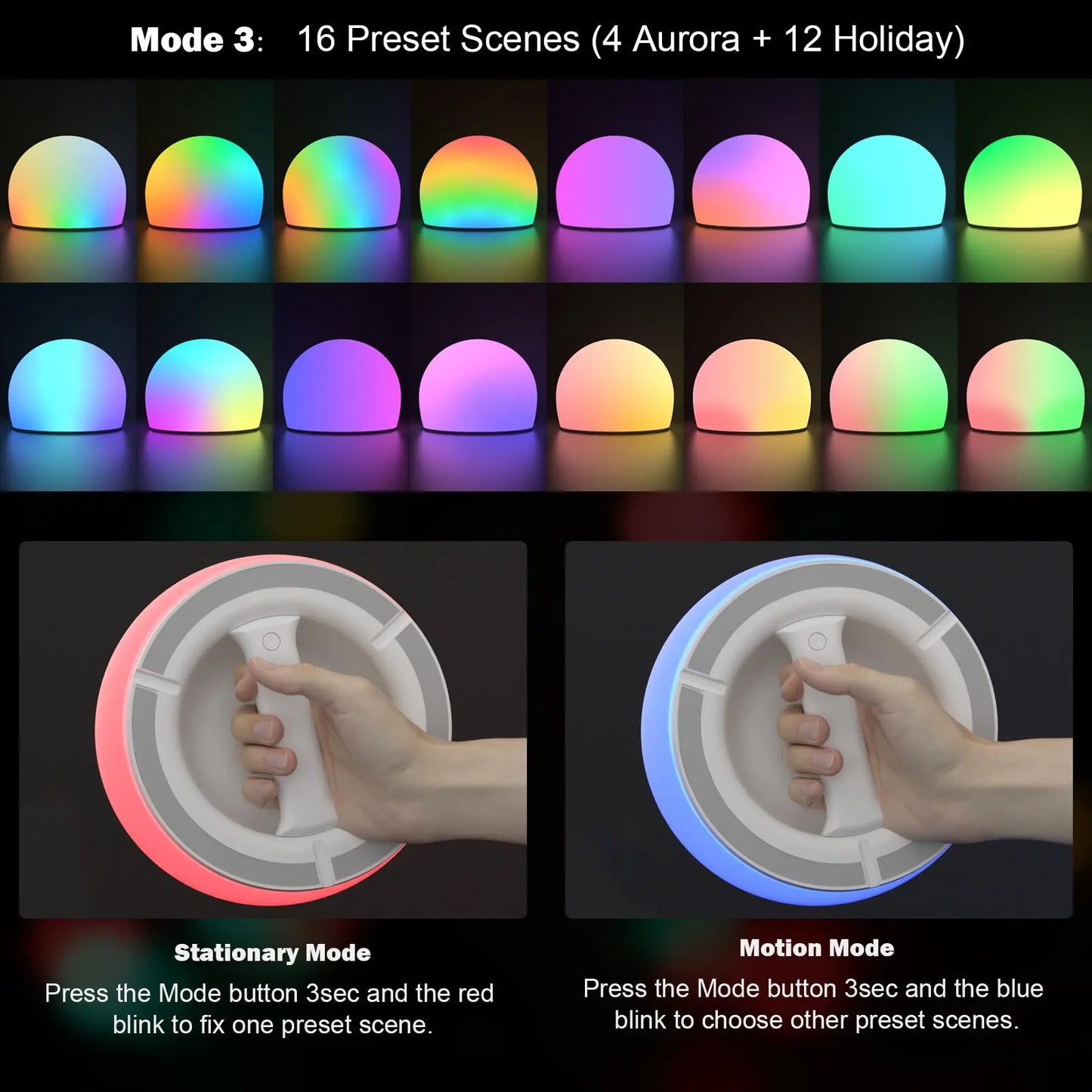 Interactive Tap Light, 1 Count USB Rechargeable LED Stress Relief Toy, 3 Modes 29-Color Ambient Lighting, Parent-Child Interactive Toy, Party Gift