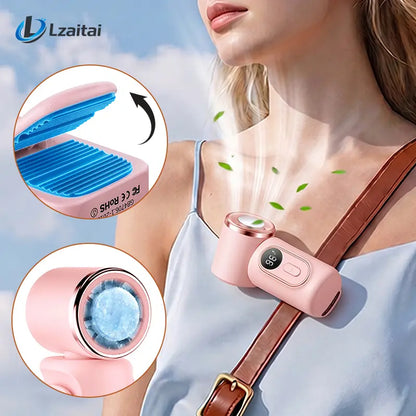 Clip on Mini Fan with Cool-Touch Plate, 5-Speed Rechargeable 3000Mah Portable Fan, Wearable Clip for Umbrellas and Bags, Usb-Powered Mini Fan for Summer Camping, Outdoor Stroller and Travel Use Protection