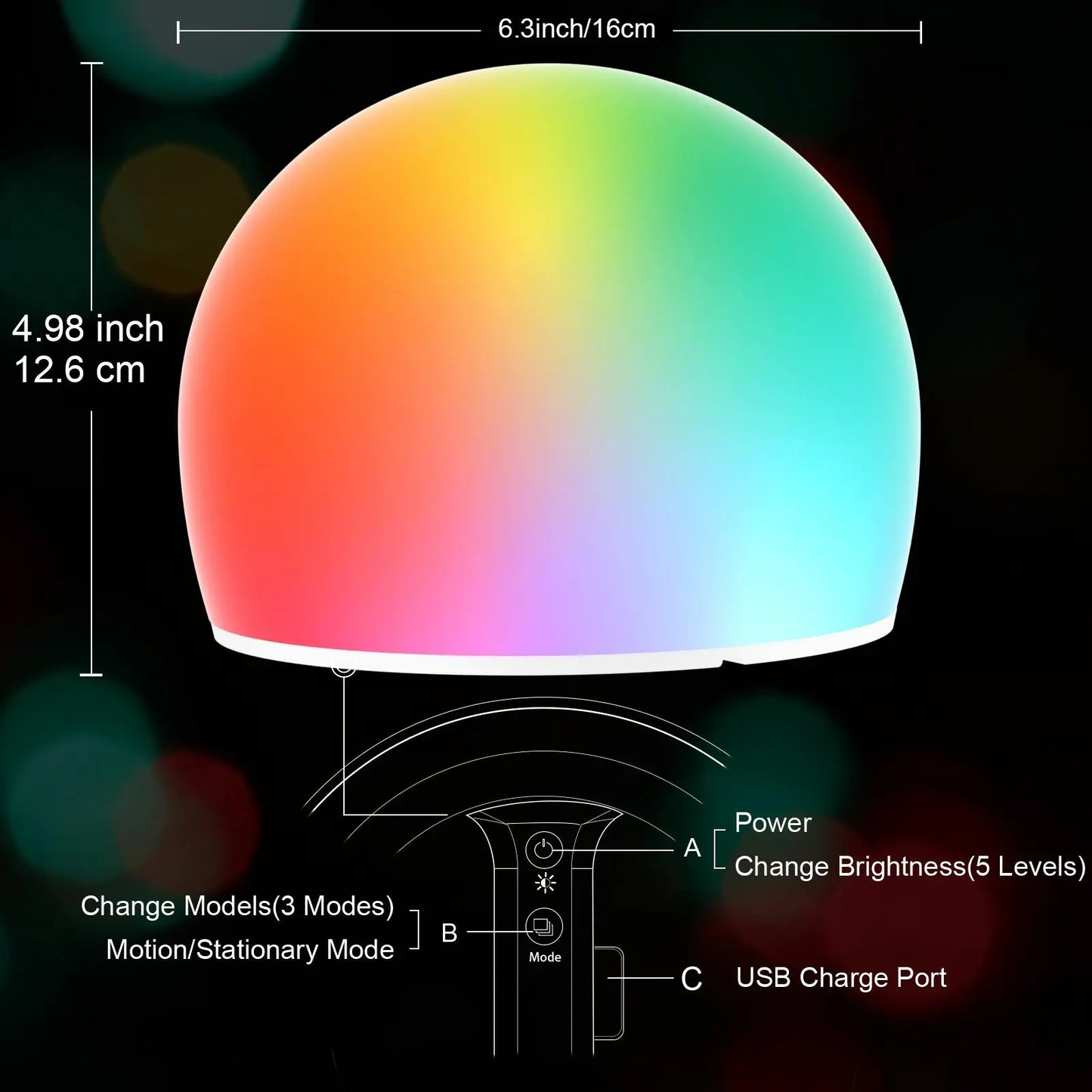 Interactive Tap Light, 1 Count USB Rechargeable LED Stress Relief Toy, 3 Modes 29-Color Ambient Lighting, Parent-Child Interactive Toy, Party Gift