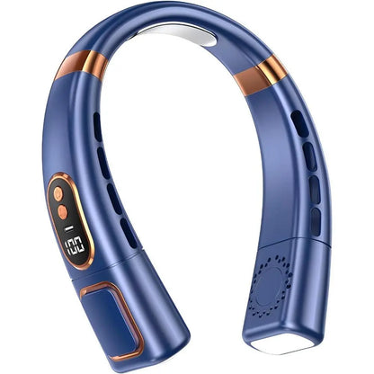 【Fathersdaygift】2026 Newest Portable Neck Fan 8000Mah Rechargeable - LED Digital Display & 360° Surround Cooling Mini AC - 5 Speeds Wearable Fan with LED Lights
