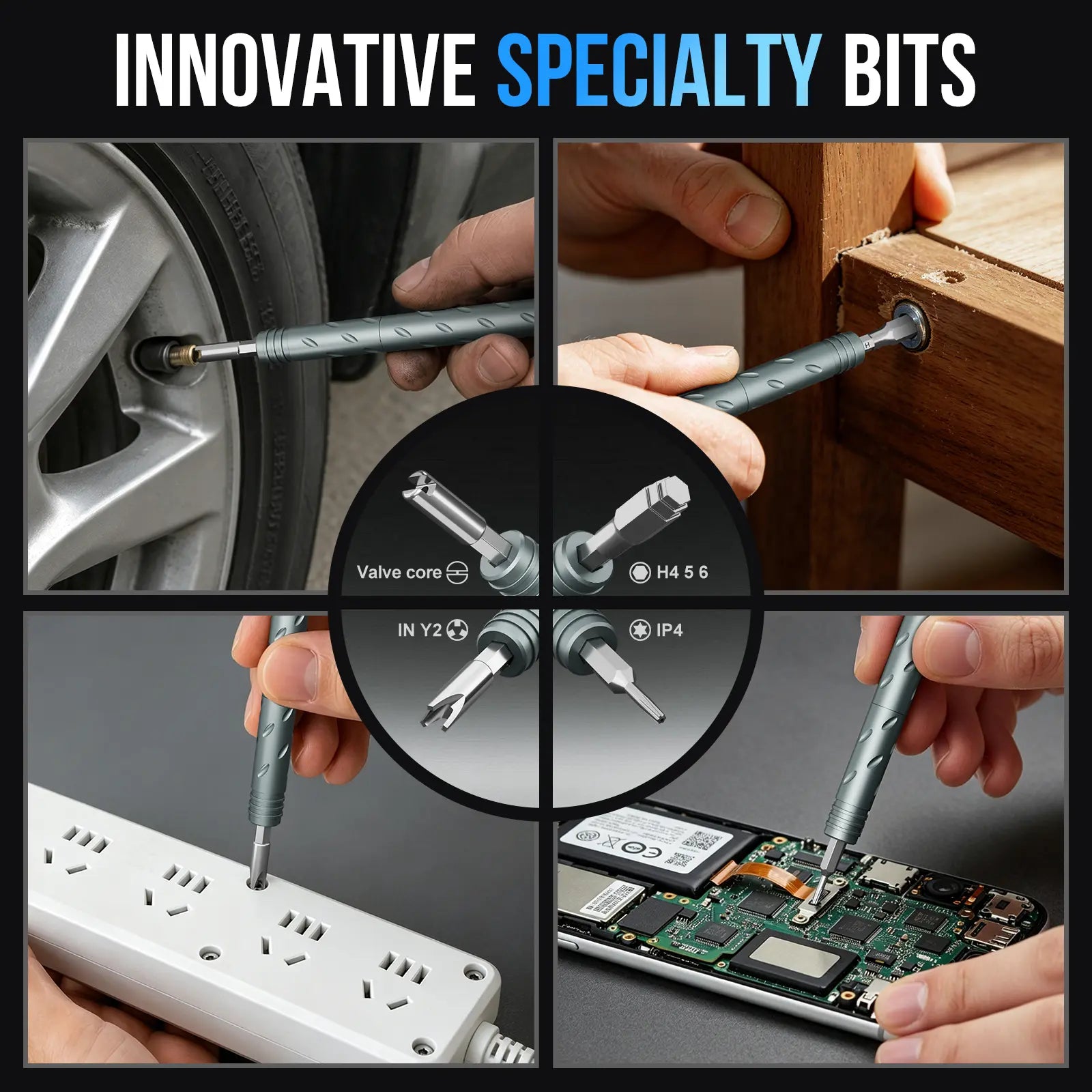 55-In-1 Magnetic Screwdriver Kit, Portable Precision Repair Tools with Wrenches, Pry Bars & Bits for Electronics and Daily Use