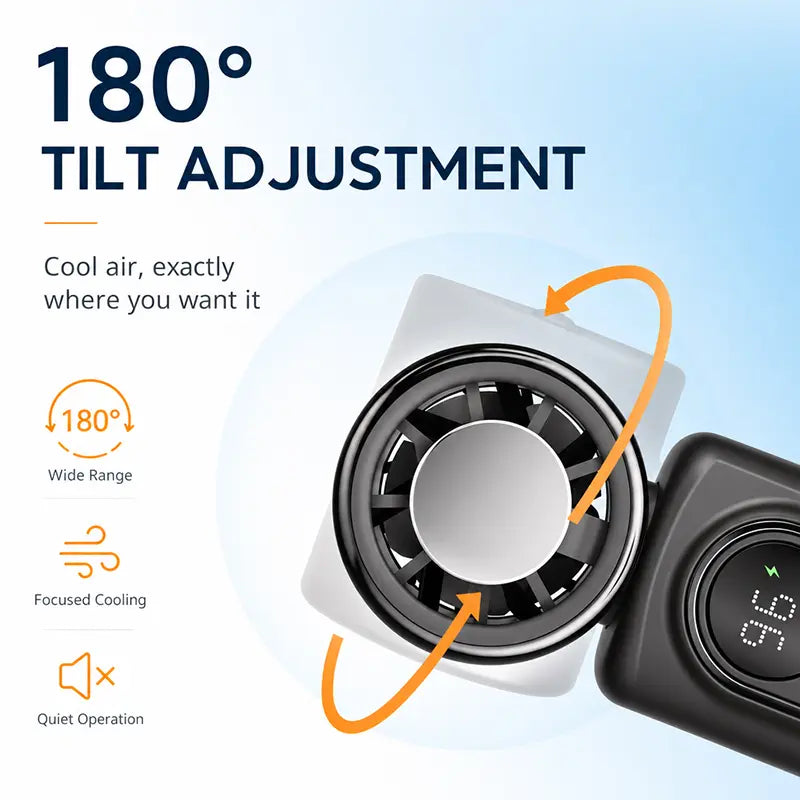 Clip on Mini Fan with Cool-Touch Plate, 5-Speed Rechargeable 3000Mah Portable Fan, Wearable Clip for Umbrellas and Bags, Usb-Powered Mini Fan for Summer Camping, Outdoor Stroller and Travel Use Protection