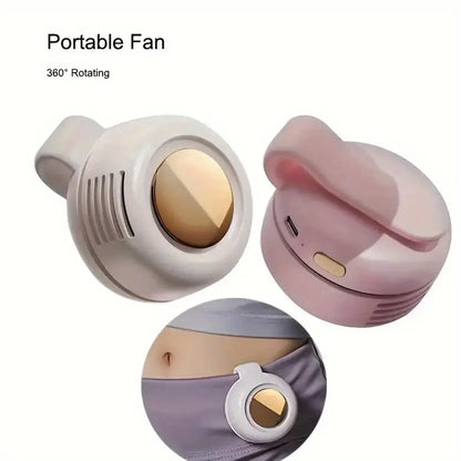 Mini Bladeless Fan — an Adjustable, 3-Speed ​​Waist Fan with Oscillation Function. Convenient to Carry, Silent, and Ideal for All Outdoor Activities. the Essential Gear for Nature Enthusiasts!