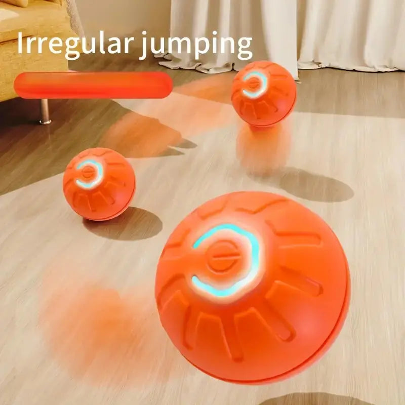 Rechargeable Silicone LED Interactive Pet Ball - Durable Chew Dog Toy with Auto Bounce Function