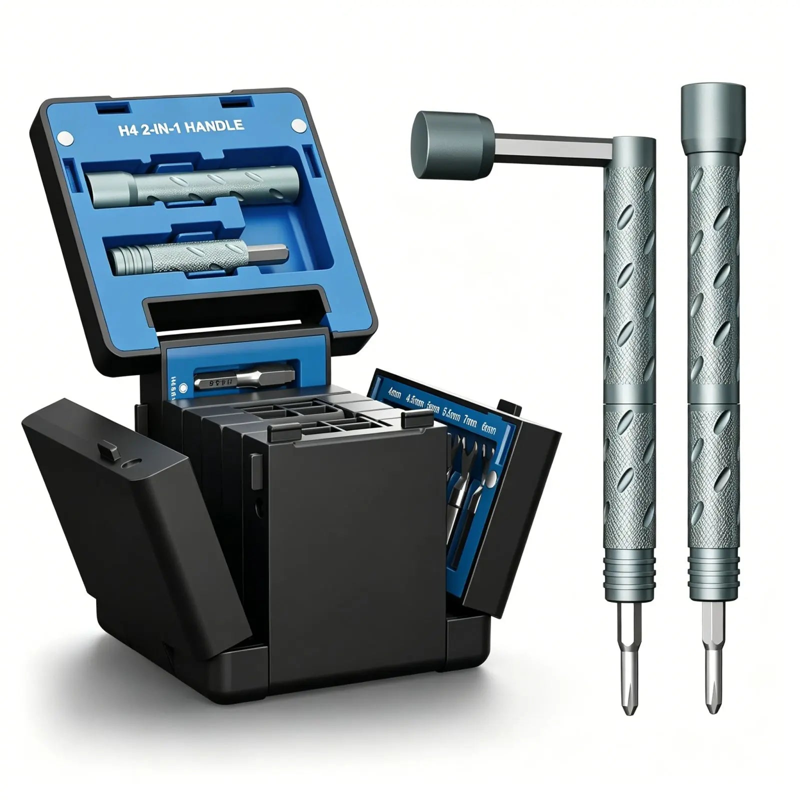 55-In-1 Magnetic Screwdriver Kit, Portable Precision Repair Tools with Wrenches, Pry Bars & Bits for Electronics and Daily Use